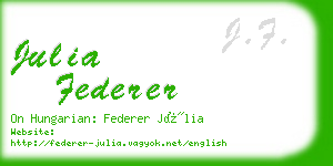 julia federer business card